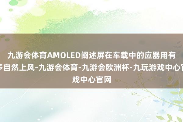 九游会体育AMOLED阐述屏在车载中的应器用有诸多自然上风-九游会体育-九游会欧洲杯-九玩游戏中心官网