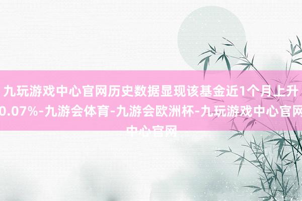 九玩游戏中心官网历史数据显现该基金近1个月上升0.07%-九游会体育-九游会欧洲杯-九玩游戏中心官网