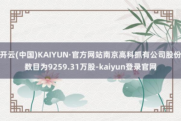 开云(中国)KAIYUN·官方网站南京高科抓有公司股份数目为9259.31万股-kaiyun登录官网